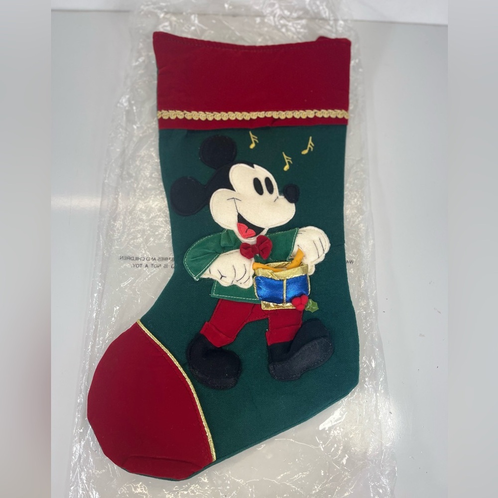 Vintage Mickey Mouse Christmas Stocking Disney Catalog 3D‎ Drummer Boy Felt